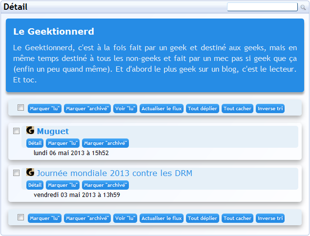 Détail d'un flux
